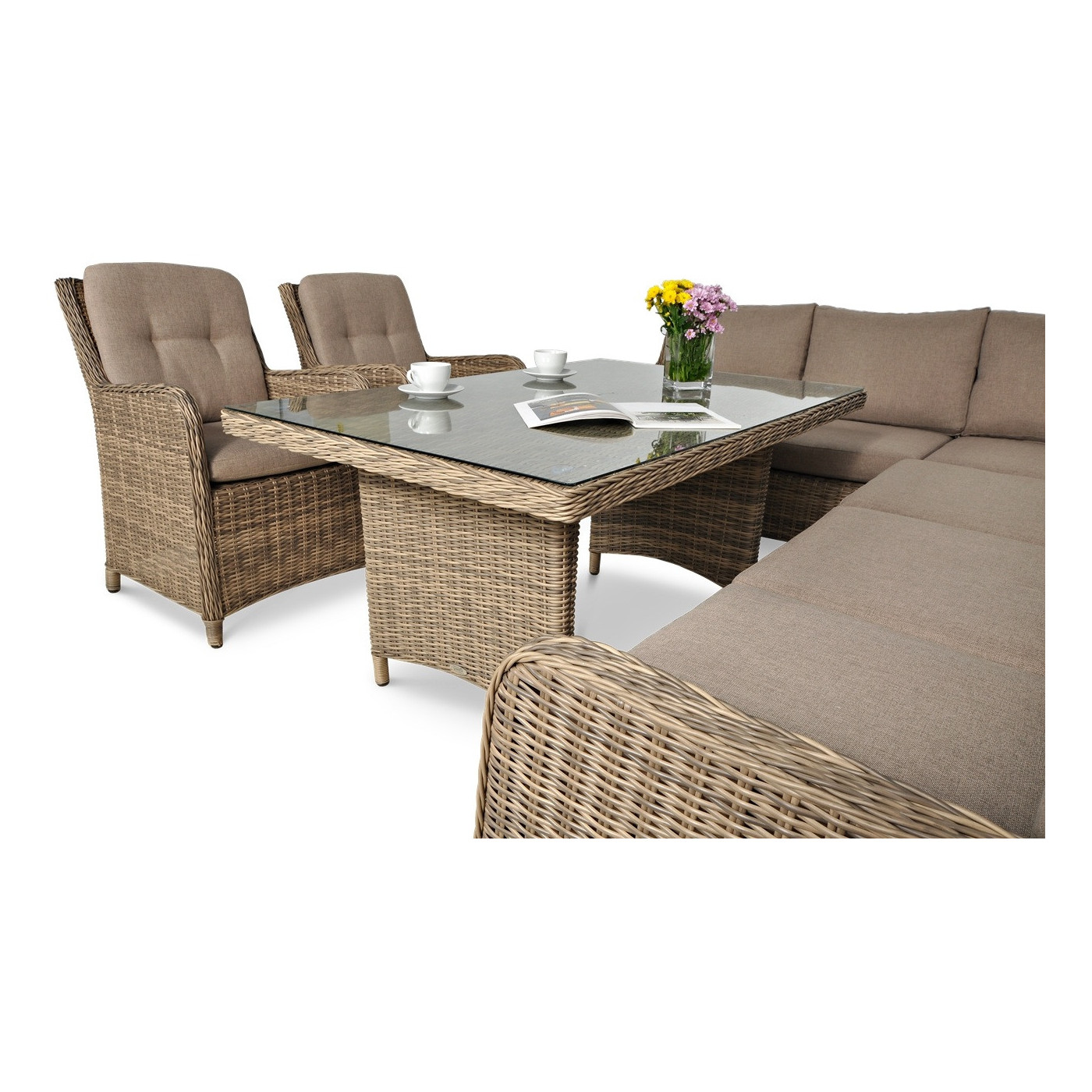 OUTLET 144 Narożnik z technorattanu MARYLAND Brown