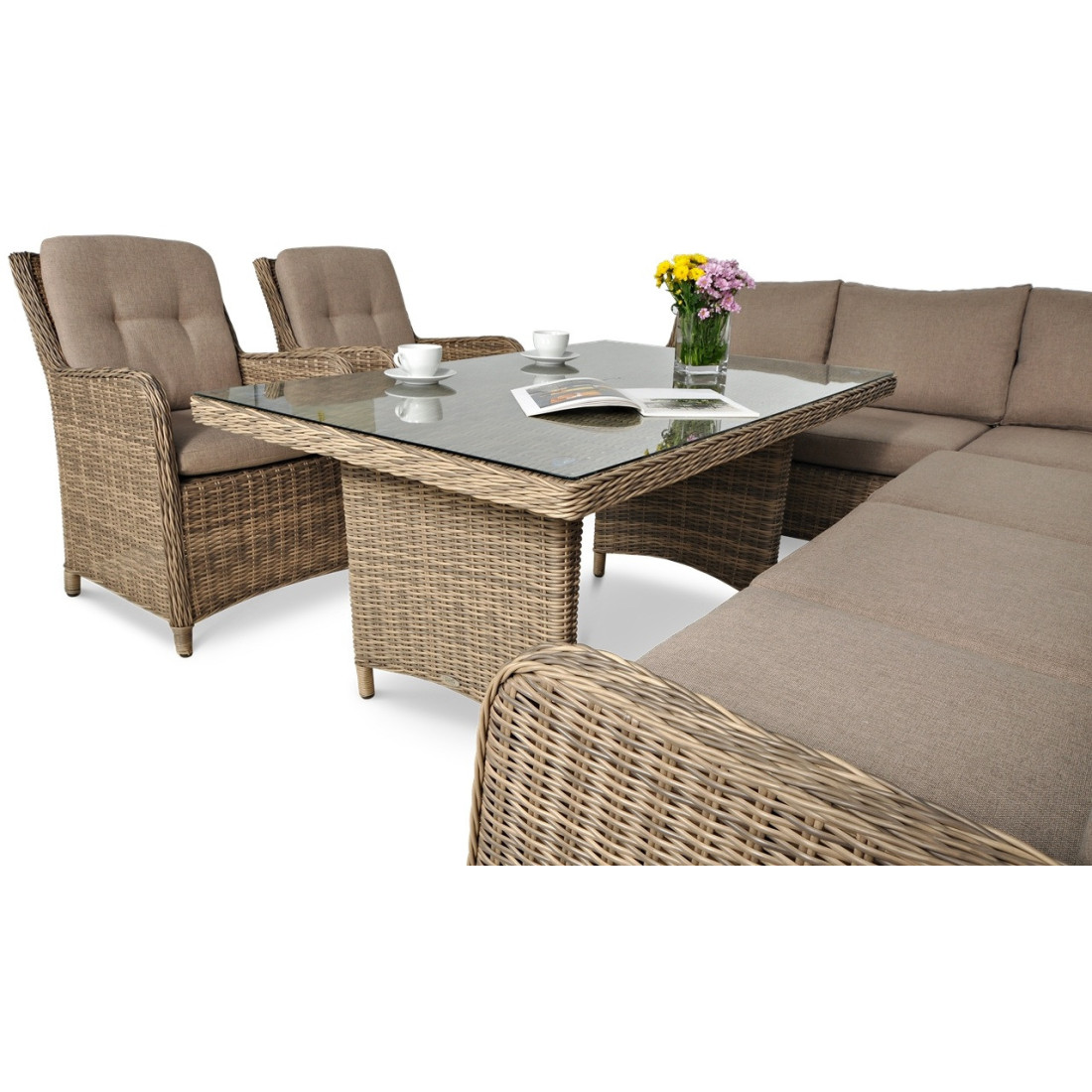 OUTLET 144 Narożnik z technorattanu MARYLAND Brown