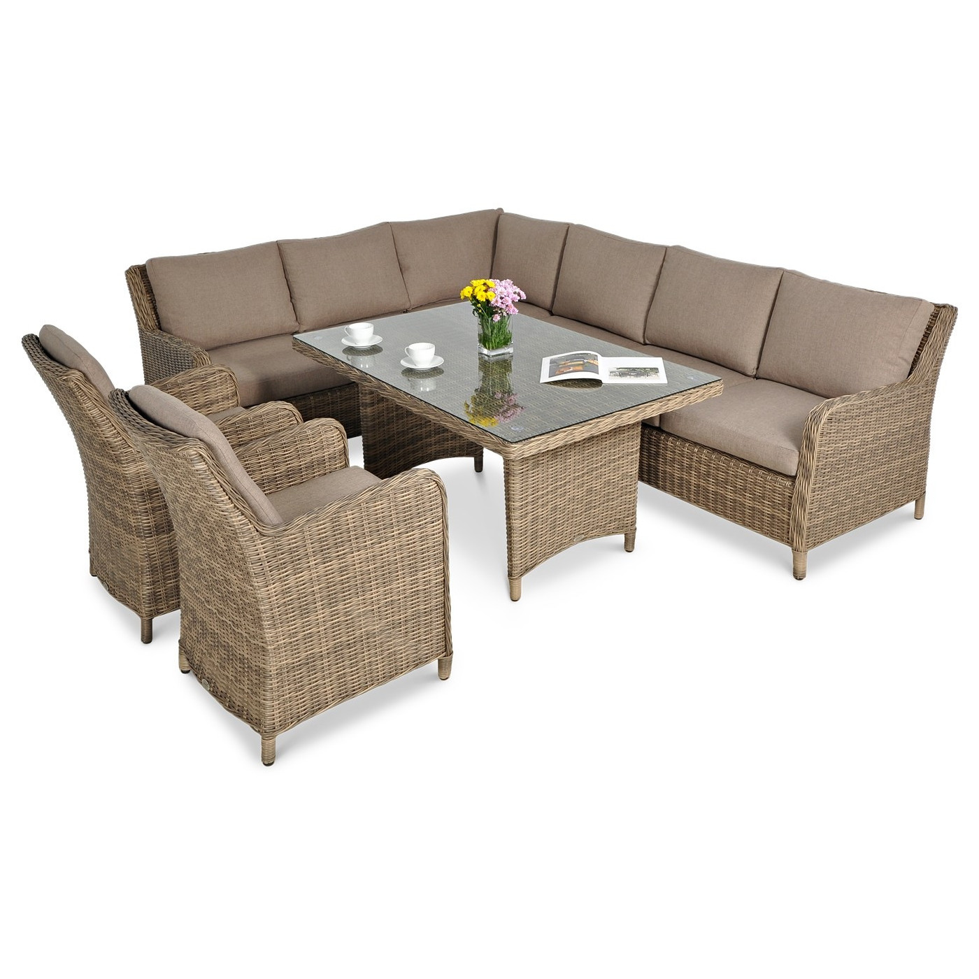 OUTLET 147 Narożnik z technorattanu MARYLAND Brown