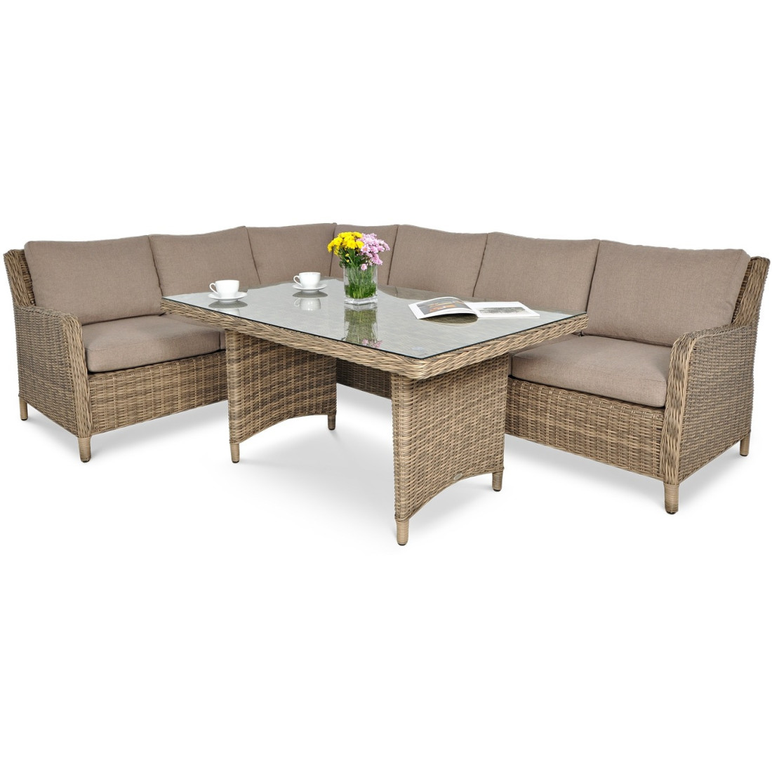 OUTLET 147 Narożnik z technorattanu MARYLAND Brown