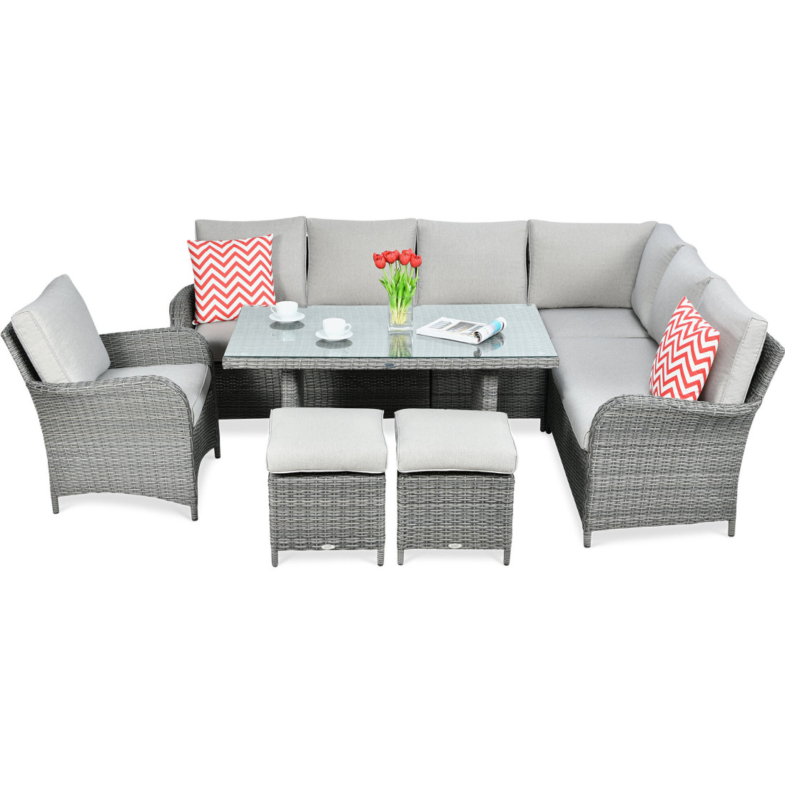 OUTLET 087 Narożnik technorattan VENTURA GRAND Dark Grey