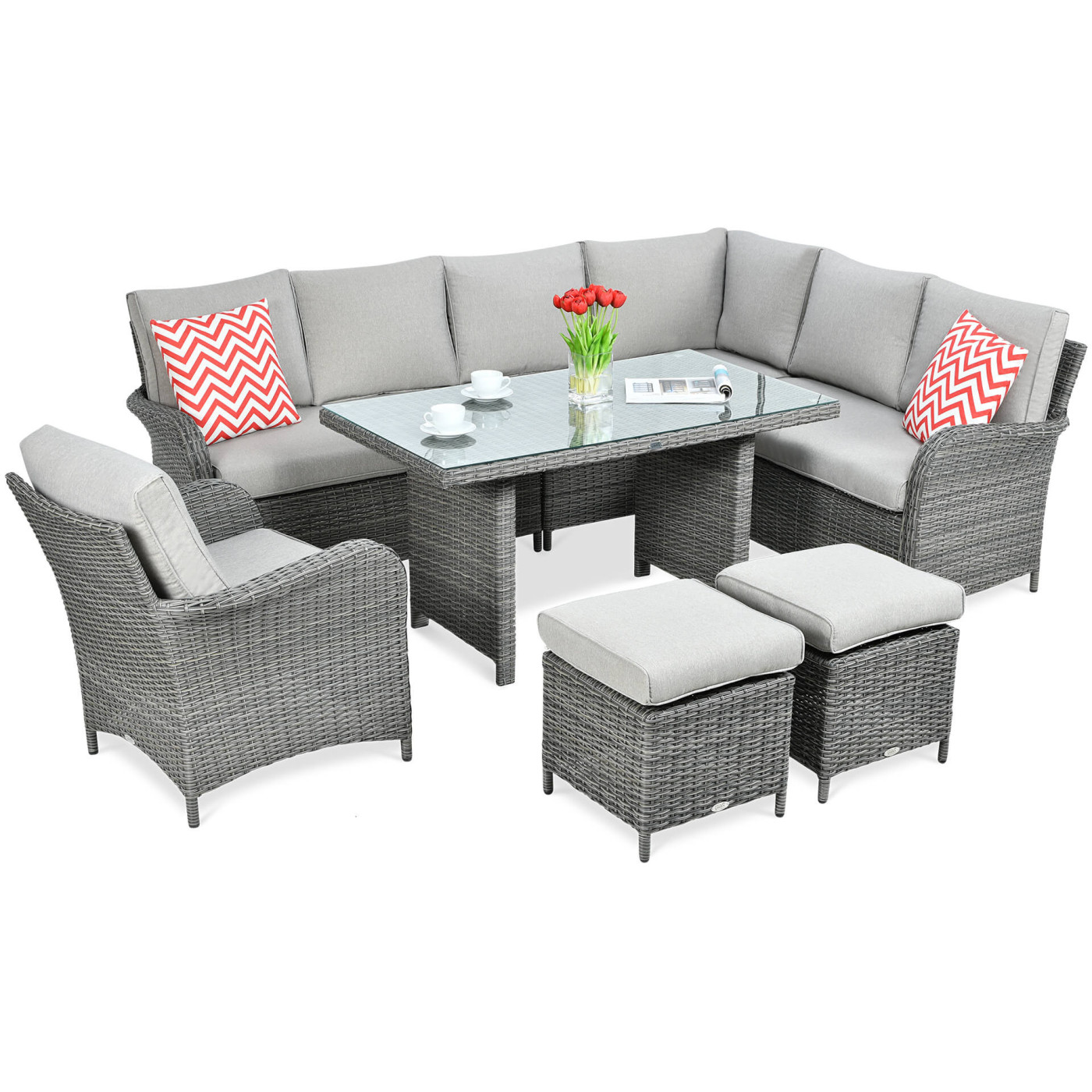 OUTLET 087 Narożnik technorattan VENTURA GRAND Dark Grey