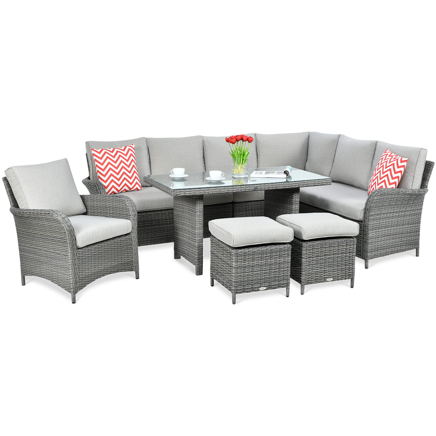 OUTLET 087 Narożnik technorattan VENTURA GRAND Dark Grey