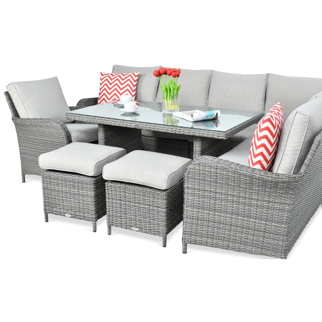 OUTLET 087 Narożnik technorattan VENTURA GRAND Dark Grey