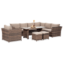 OUTLET 088 Narożnik technorattan MONIZ DINING PLUS Brown