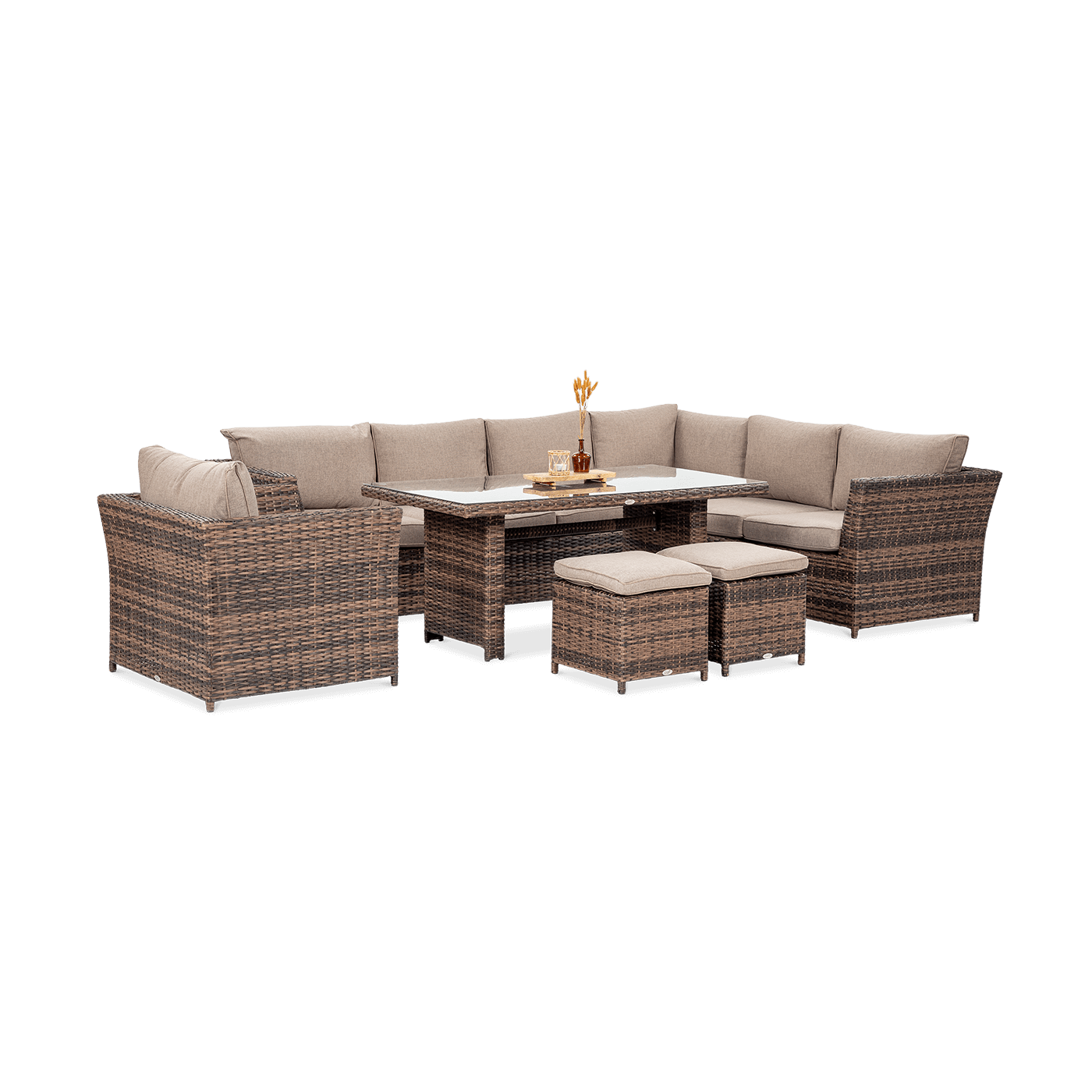 OUTLET 088 Narożnik technorattan MONIZ DINING PLUS Brown