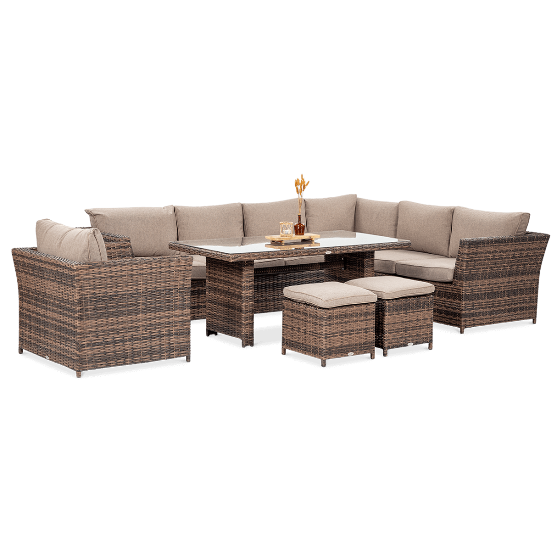 OUTLET 088 Narożnik technorattan MONIZ DINING PLUS Brown