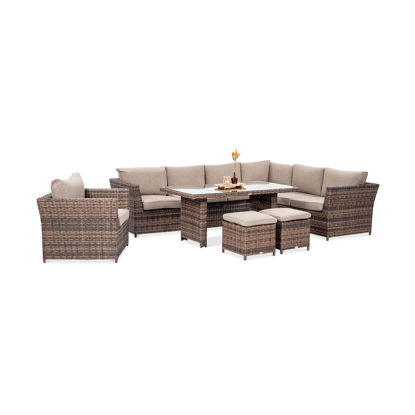 OUTLET 088 Narożnik technorattan MONIZ DINING PLUS Brown