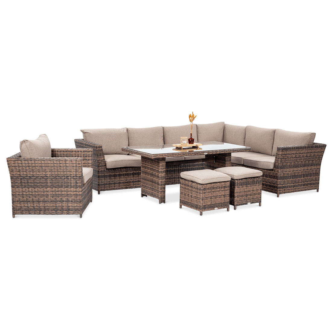 OUTLET 088 Narożnik technorattan MONIZ DINING PLUS Brown