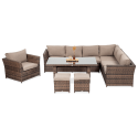 OUTLET 088 Narożnik technorattan MONIZ DINING PLUS Brown