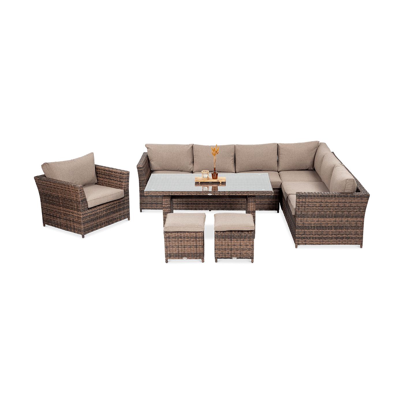 OUTLET 088 Narożnik technorattan MONIZ DINING PLUS Brown