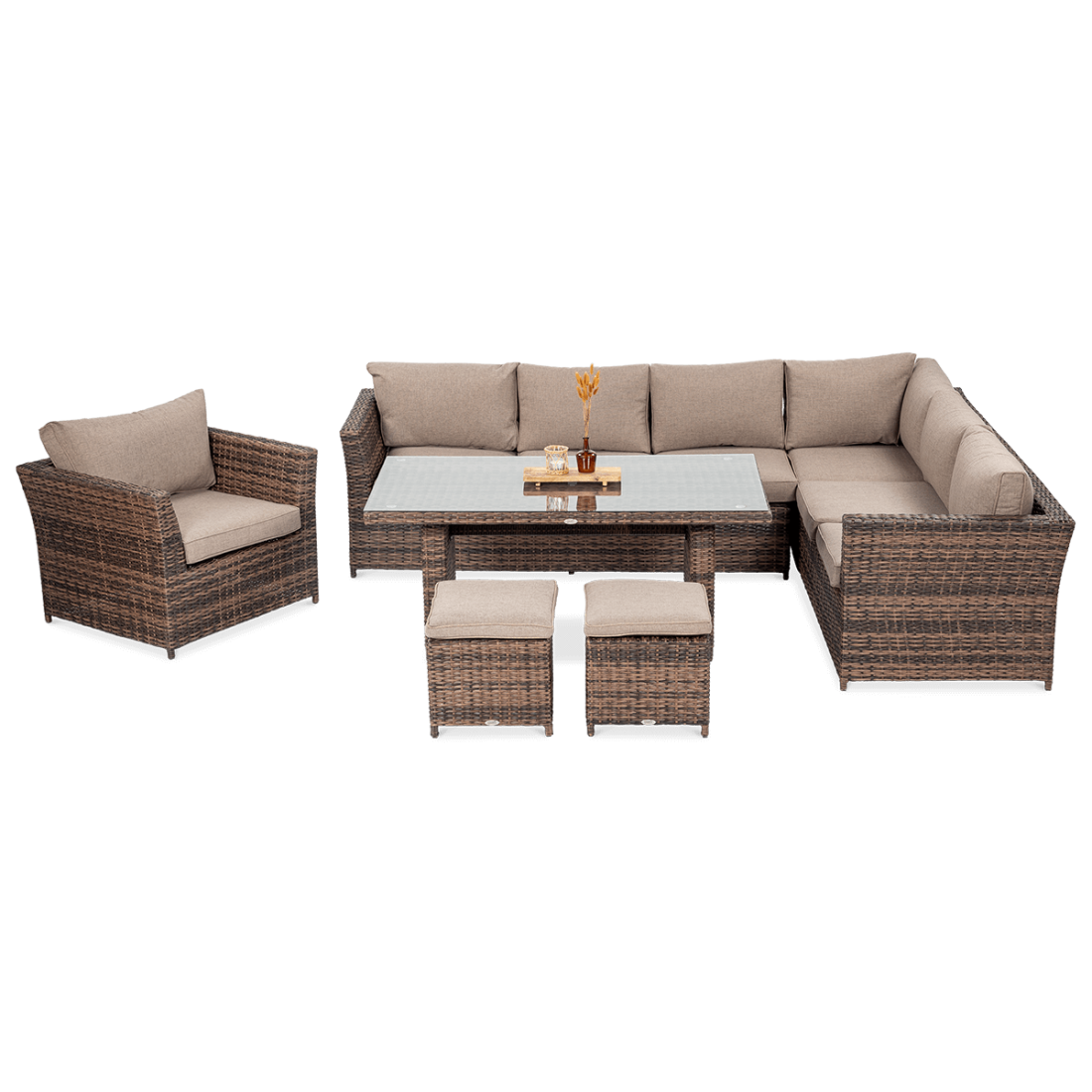OUTLET 088 Narożnik technorattan MONIZ DINING PLUS Brown