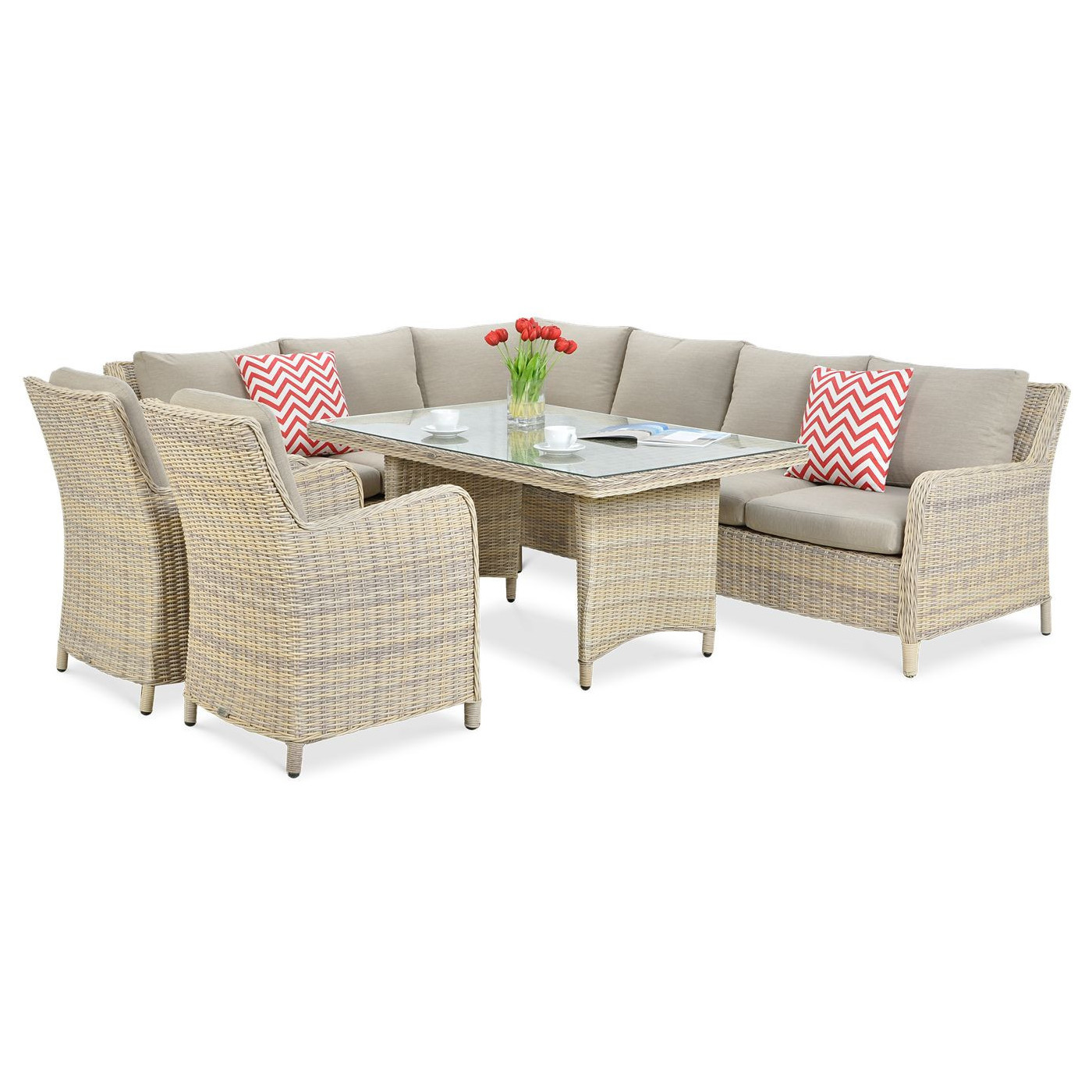 OUTLET 092 Narożnik z technorattanu MARYLAND Beige