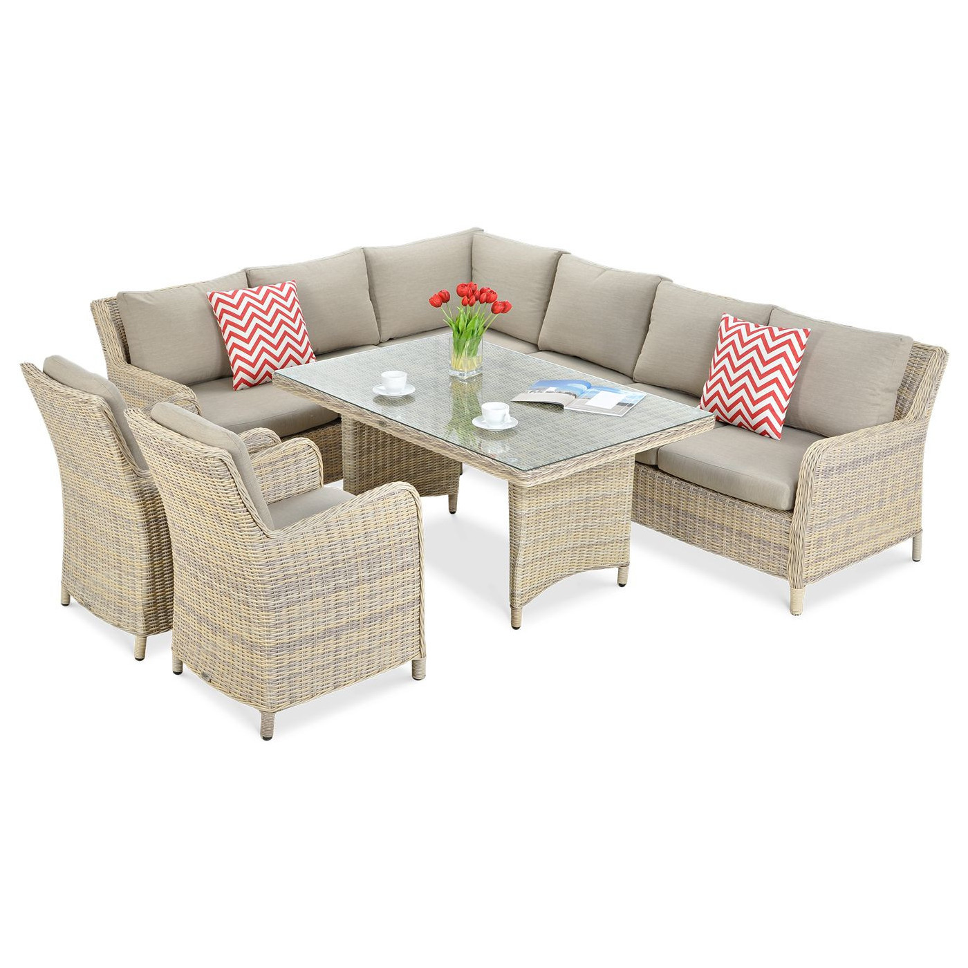 OUTLET 092 Narożnik z technorattanu MARYLAND Beige