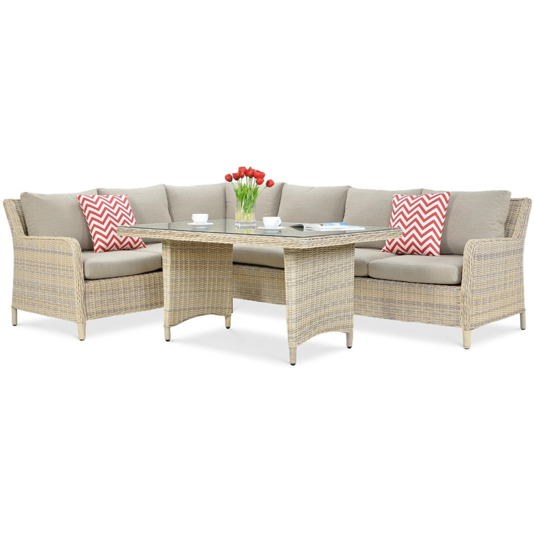 OUTLET 092 Narożnik z technorattanu MARYLAND Beige