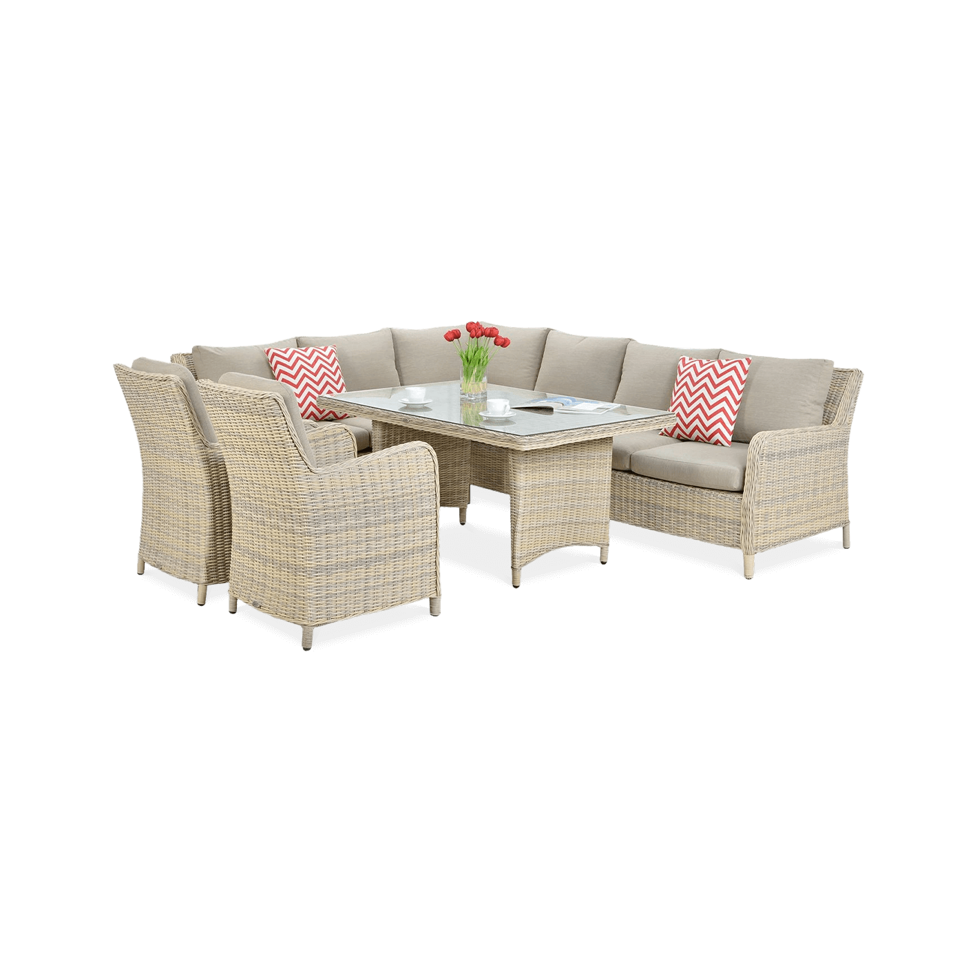 OUTLET 106 Narożnik z technorattanu MARYLAND Beige