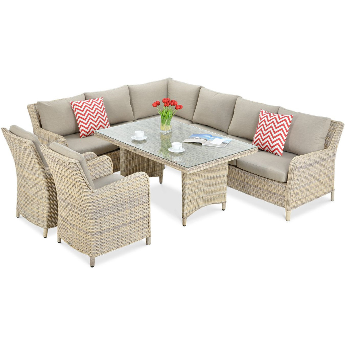 OUTLET 106 Narożnik z technorattanu MARYLAND Beige