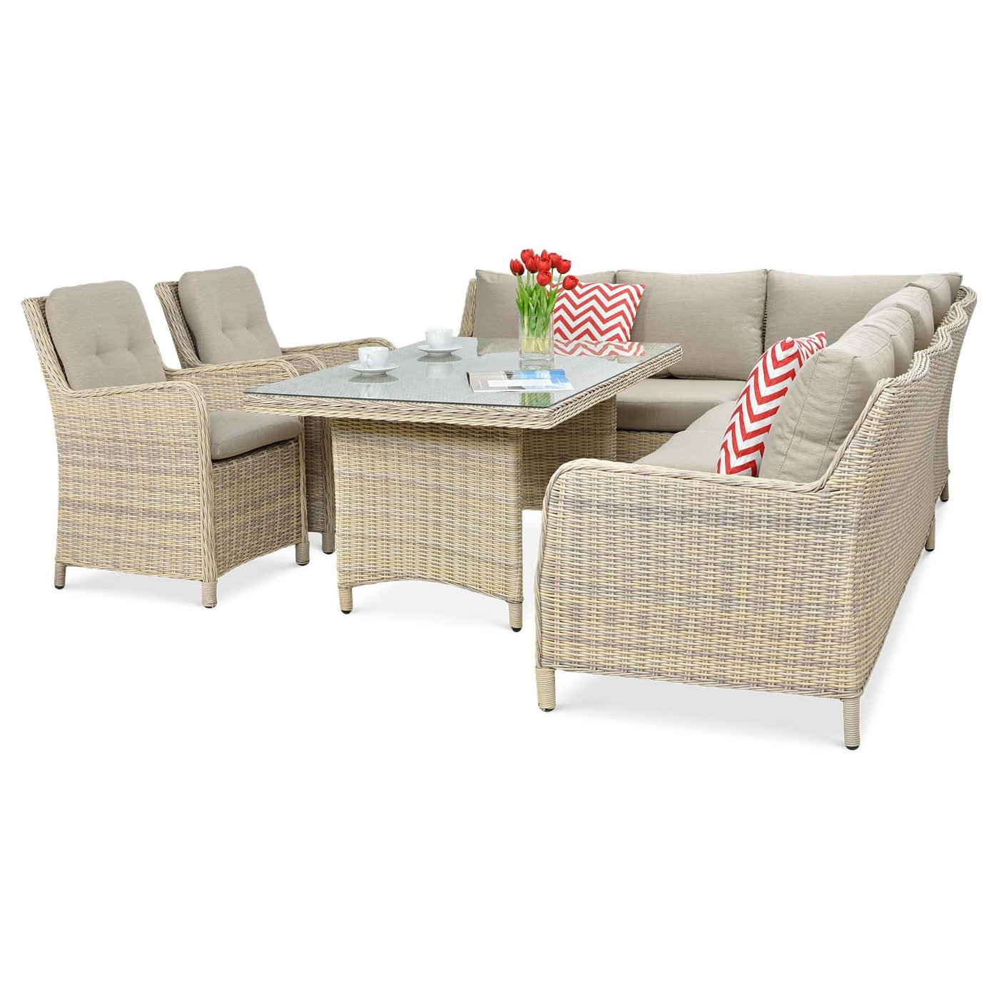 OUTLET 106 Narożnik z technorattanu MARYLAND Beige