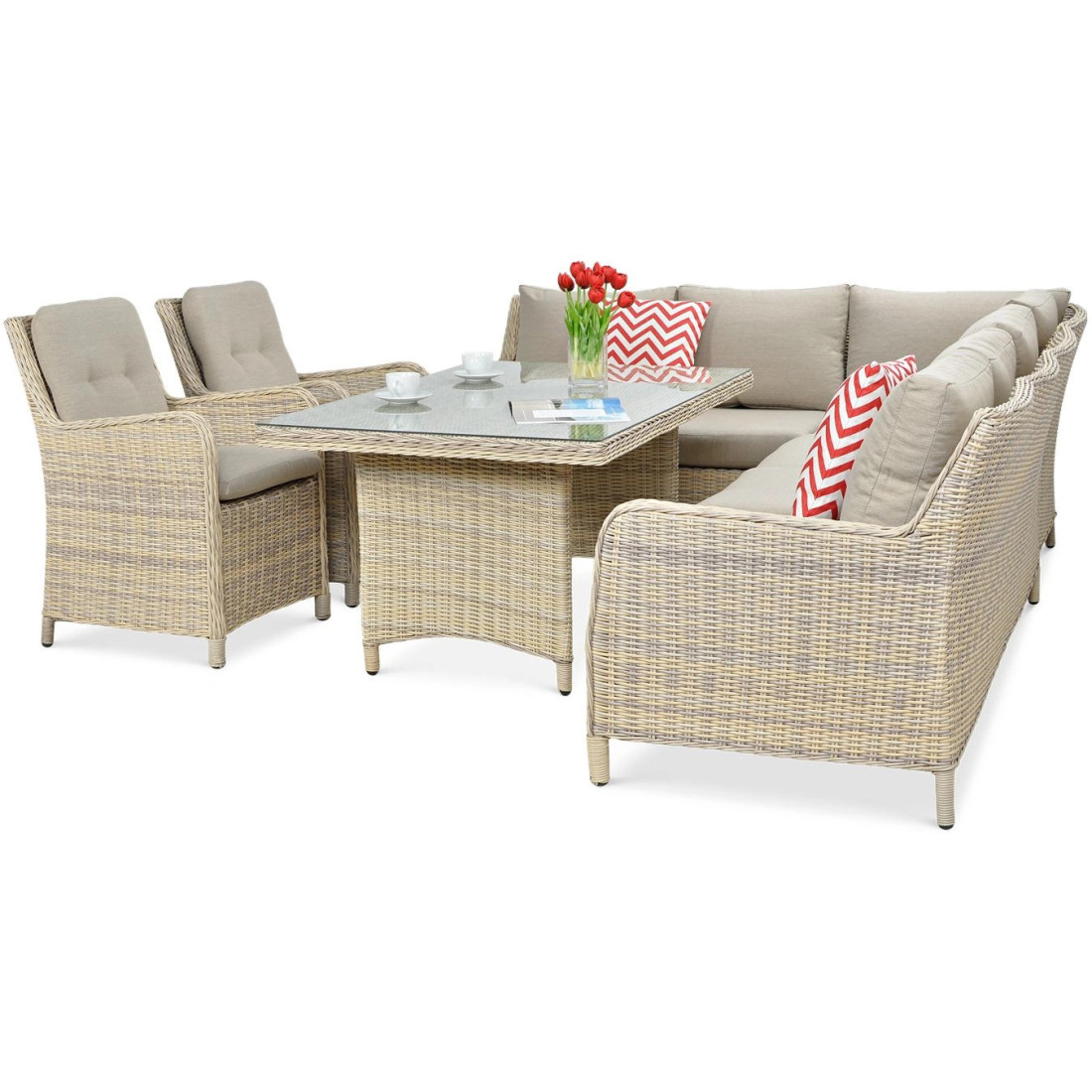 OUTLET 106 Narożnik z technorattanu MARYLAND Beige