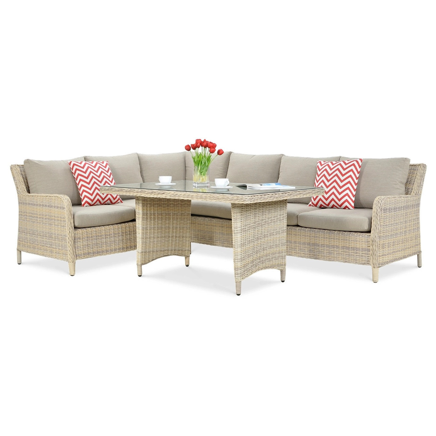 OUTLET 106 Narożnik z technorattanu MARYLAND Beige