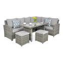 OUTLET 126 Narożnik technorattanowy SANTANA DINING Modern Grey