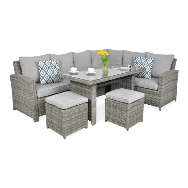 OUTLET 126 Narożnik technorattanowy SANTANA DINING Modern Grey