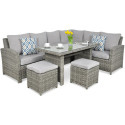 OUTLET 126 Narożnik technorattanowy SANTANA DINING Modern Grey