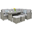 OUTLET 126 Narożnik technorattanowy SANTANA DINING Modern Grey