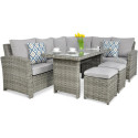 OUTLET 126 Narożnik technorattanowy SANTANA DINING Modern Grey