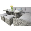 OUTLET 126 Narożnik technorattanowy SANTANA DINING Modern Grey