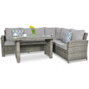 OUTLET 126 Narożnik technorattanowy SANTANA DINING Modern Grey