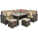 OUTLET 128 Narożnik technorattanowy SANTANA DINING Brown