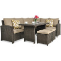 OUTLET 128 Narożnik technorattanowy SANTANA DINING Brown
