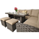 OUTLET 128 Narożnik technorattanowy SANTANA DINING Brown