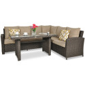 OUTLET 128 Narożnik technorattanowy SANTANA DINING Brown
