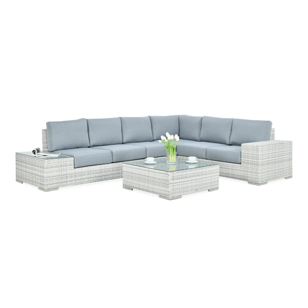 OUTLET 130 Narożnik technorattan AVOCADO White Grey