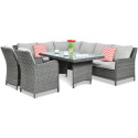 OUTLET 142 Narożnik z technorattanu MARYLAND Dark Grey