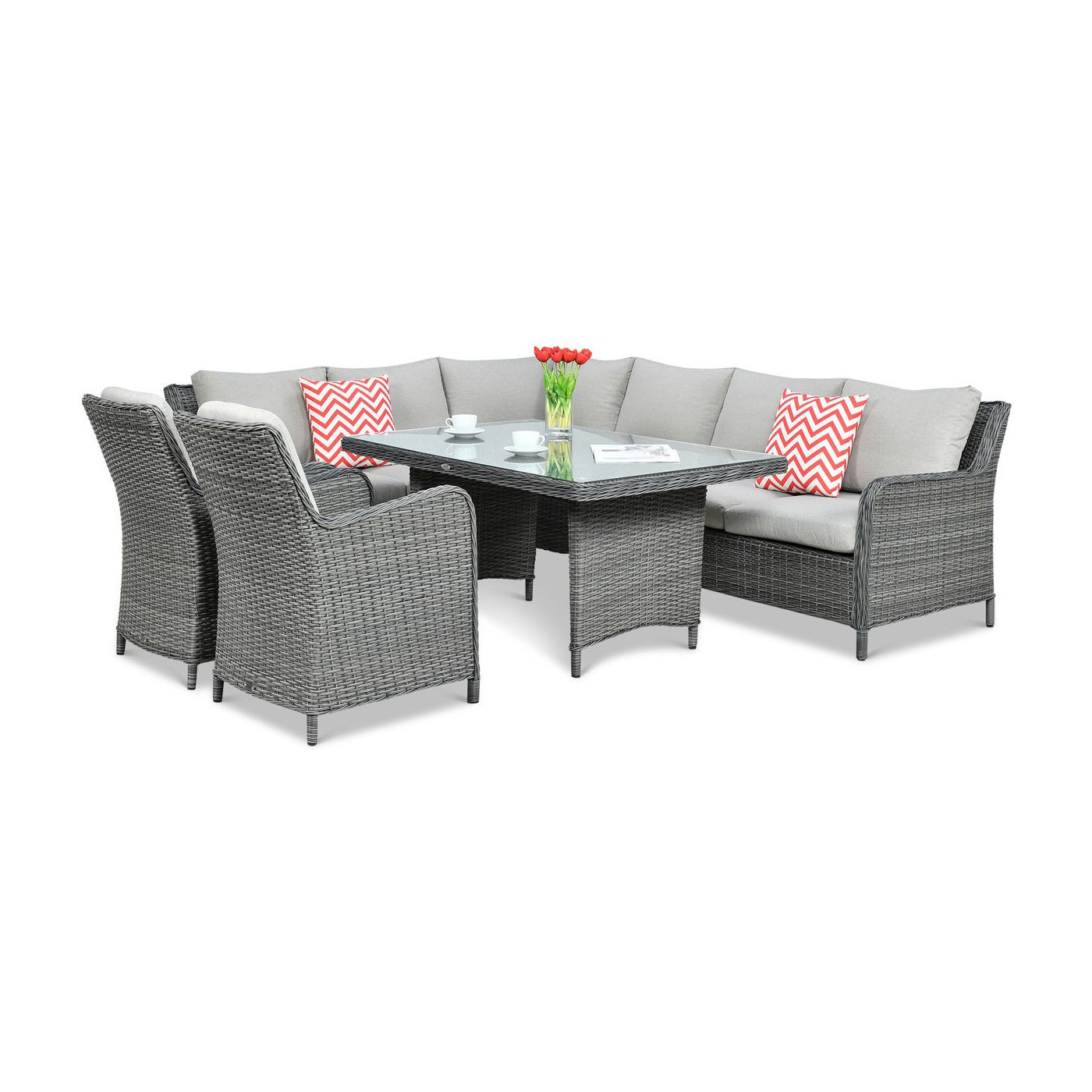 OUTLET 142 Narożnik z technorattanu MARYLAND Dark Grey