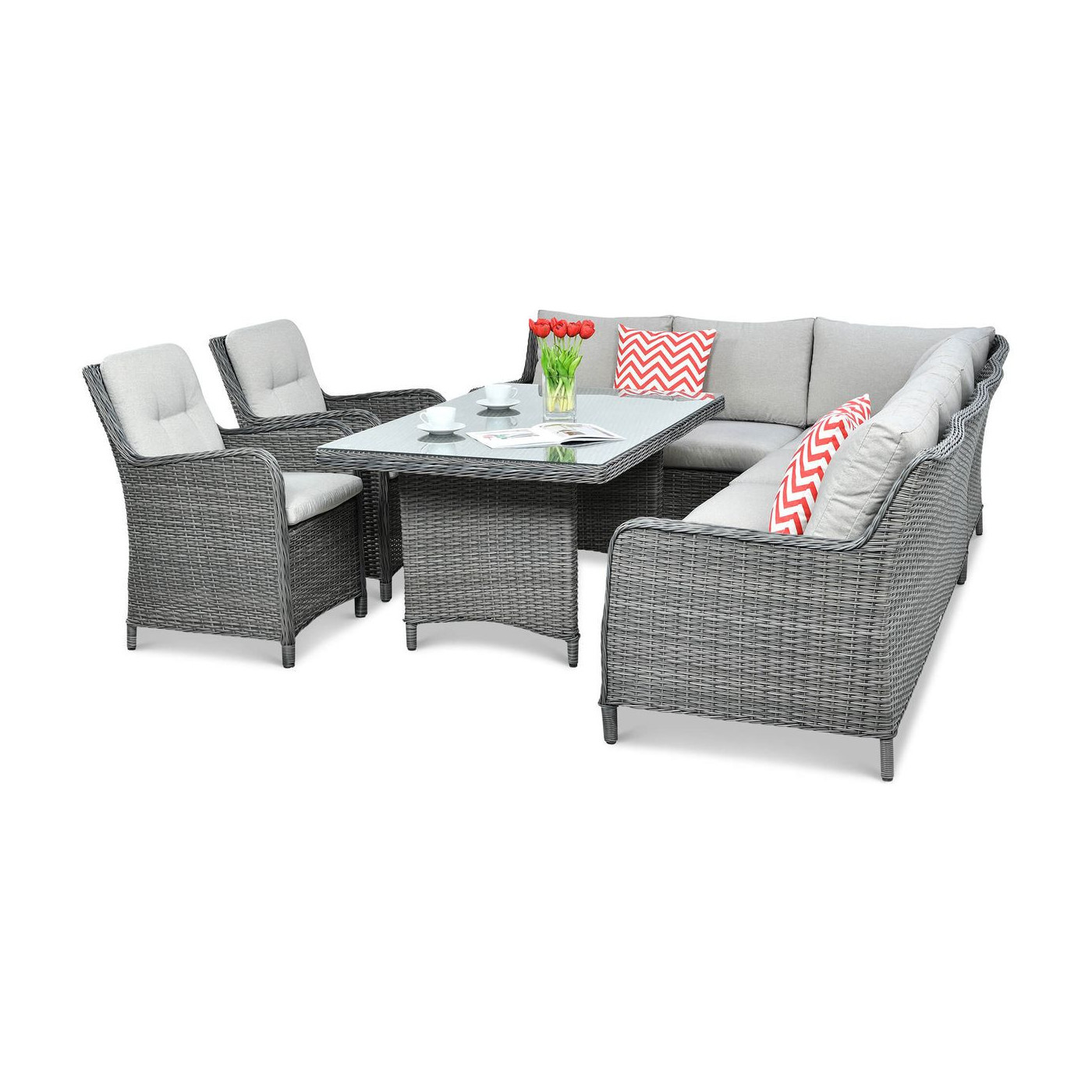 OUTLET 142 Narożnik z technorattanu MARYLAND Dark Grey