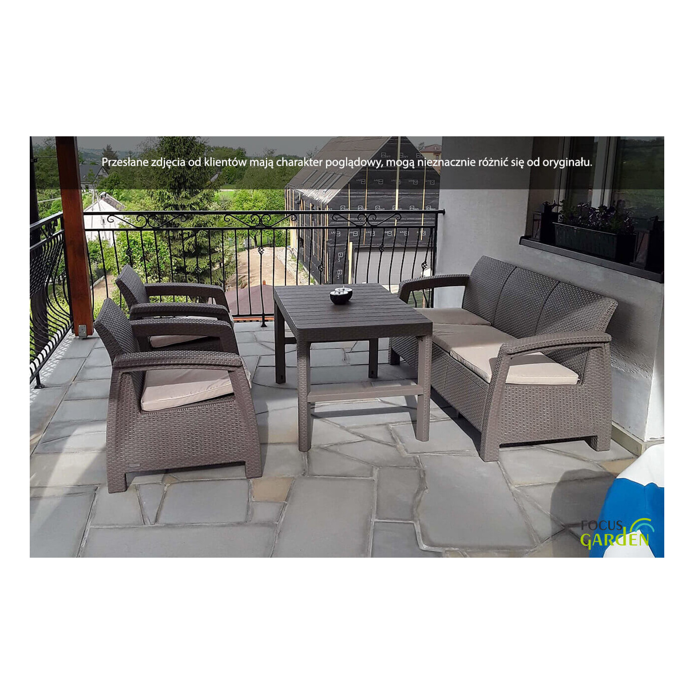 Zestaw ogrodowy Corfu Max 3 Cappuccino - dla 5 osób Focusgarden.pl