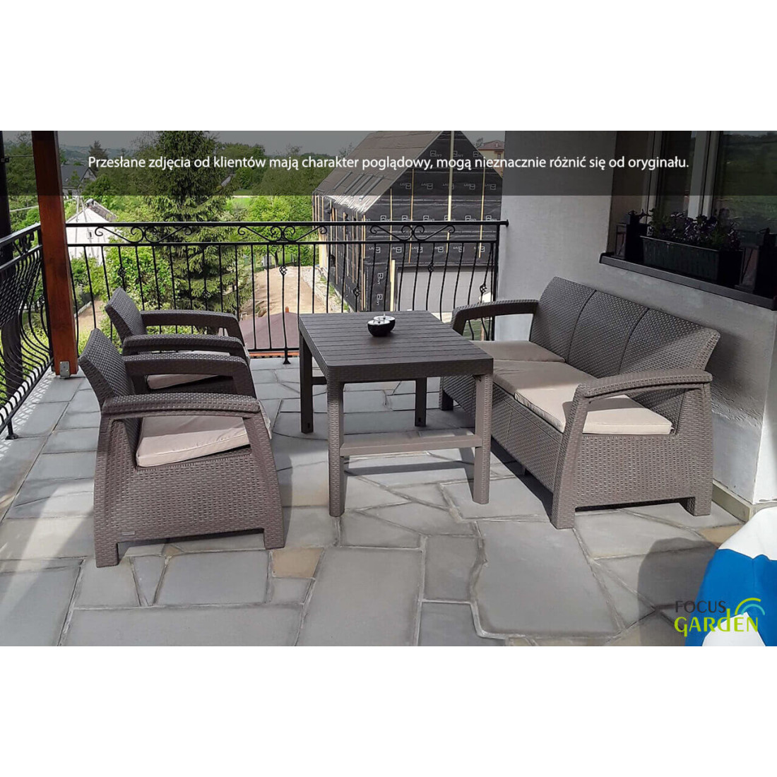 Zestaw ogrodowy Corfu Max 3 Cappuccino - dla 5 osób Focusgarden.pl