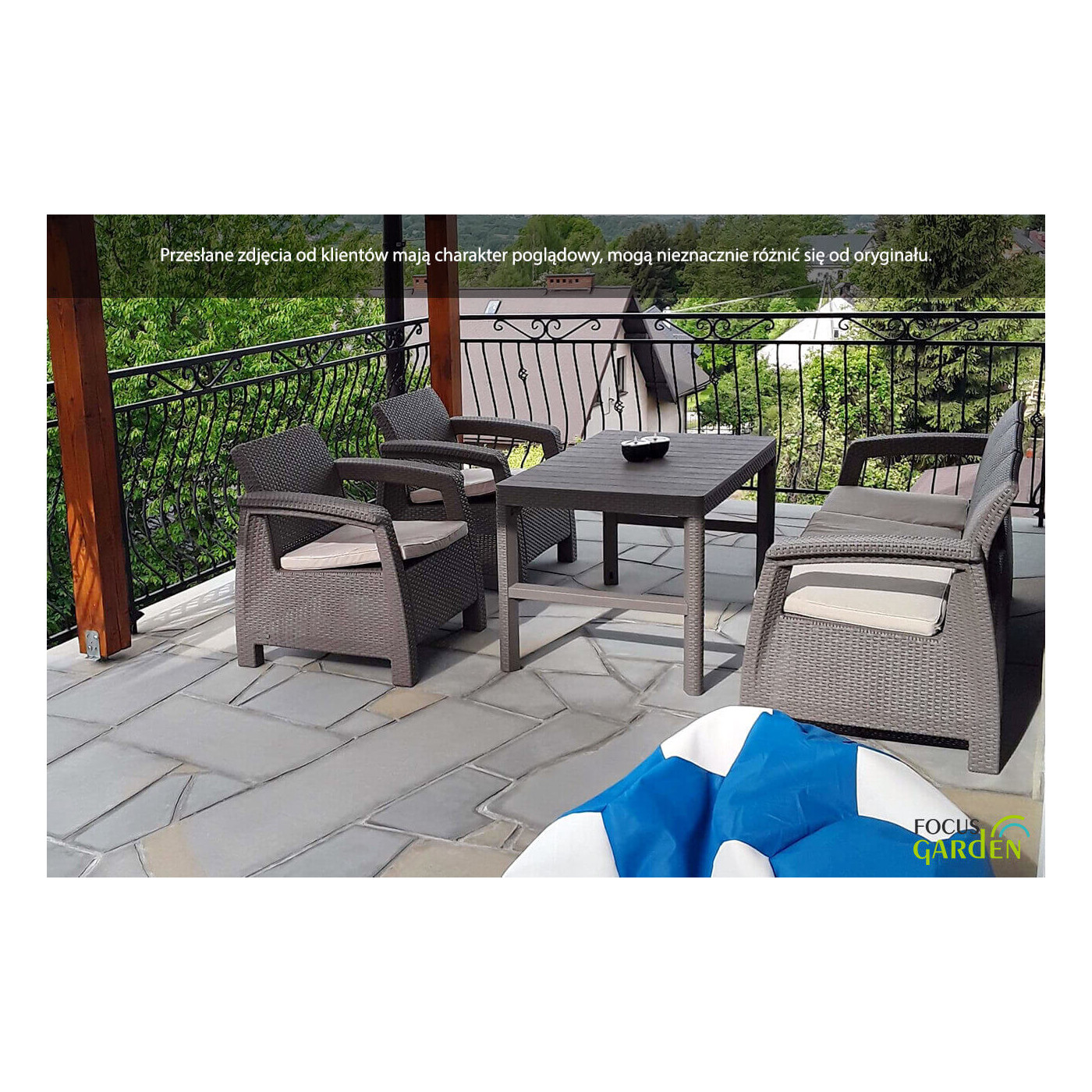 Zestaw ogrodowy Corfu Max 3 Cappuccino - dla 5 osób Focusgarden.pl