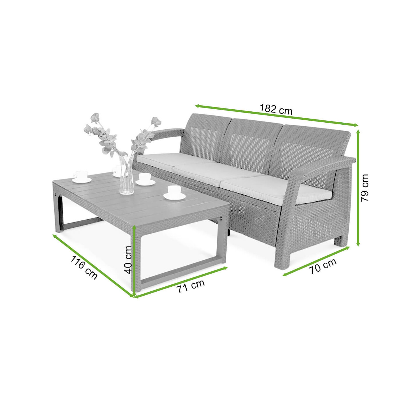 Zestaw balkonowy CORFU LOVE SEAT MAX/LYON Cappuccino