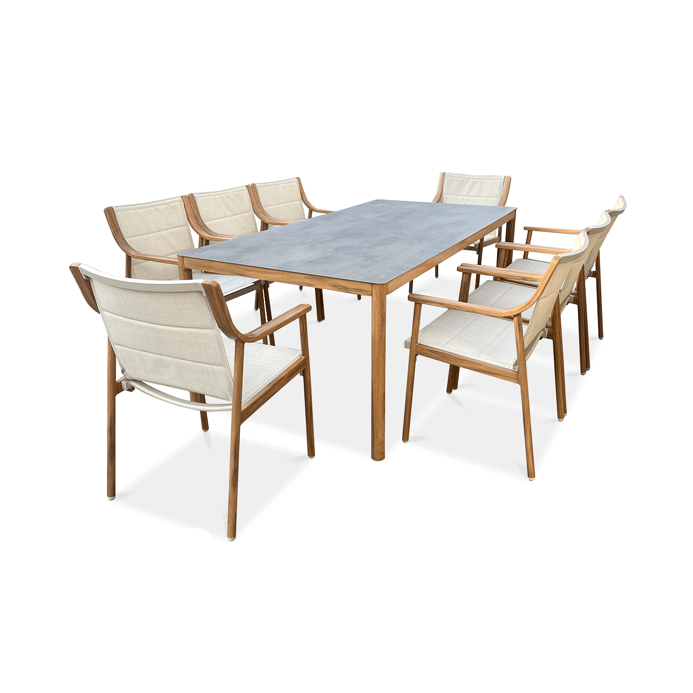 Ogrodowe meble jadalniane Pattaya Dining Wood Look 8+1