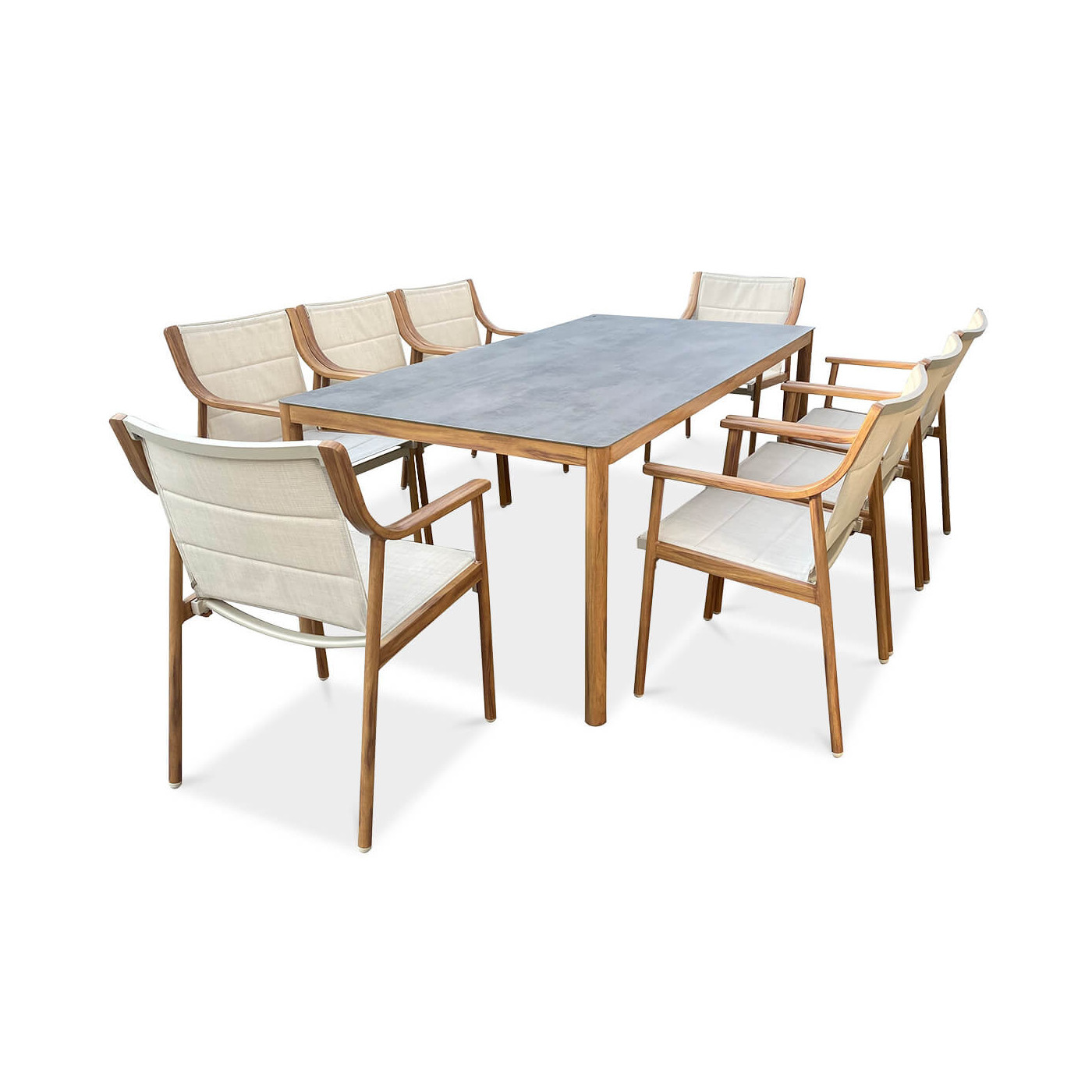 Ogrodowe meble jadalniane Pattaya Dining Wood Look 8+1