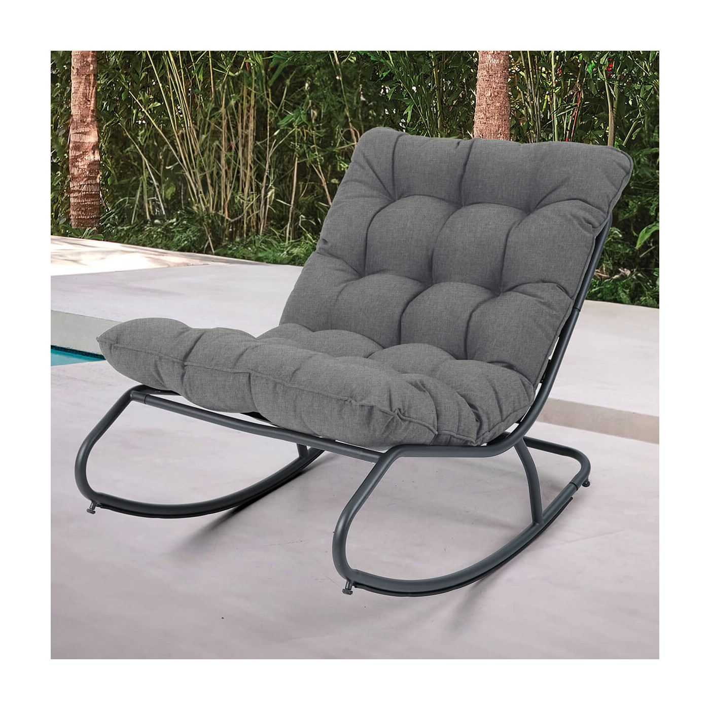 Ogrodowy fotel bujany AGAVA Dark Grey - Focus Garden