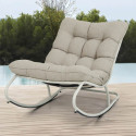Ogrodowy fotel bujany AGAVA Light Beige - Focus Garden