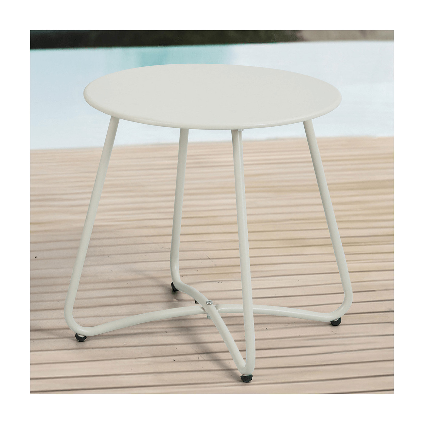 Stolik ogrodowy Focus Garden ART Light Beige o średnicy 45cm 