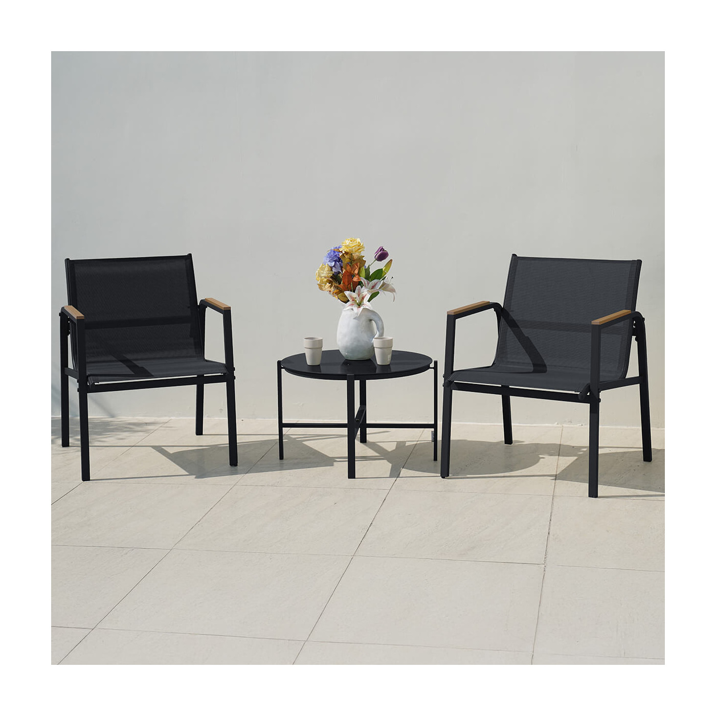 Komplet mebli na balkon MANGO Balcony Black - Focus Garden