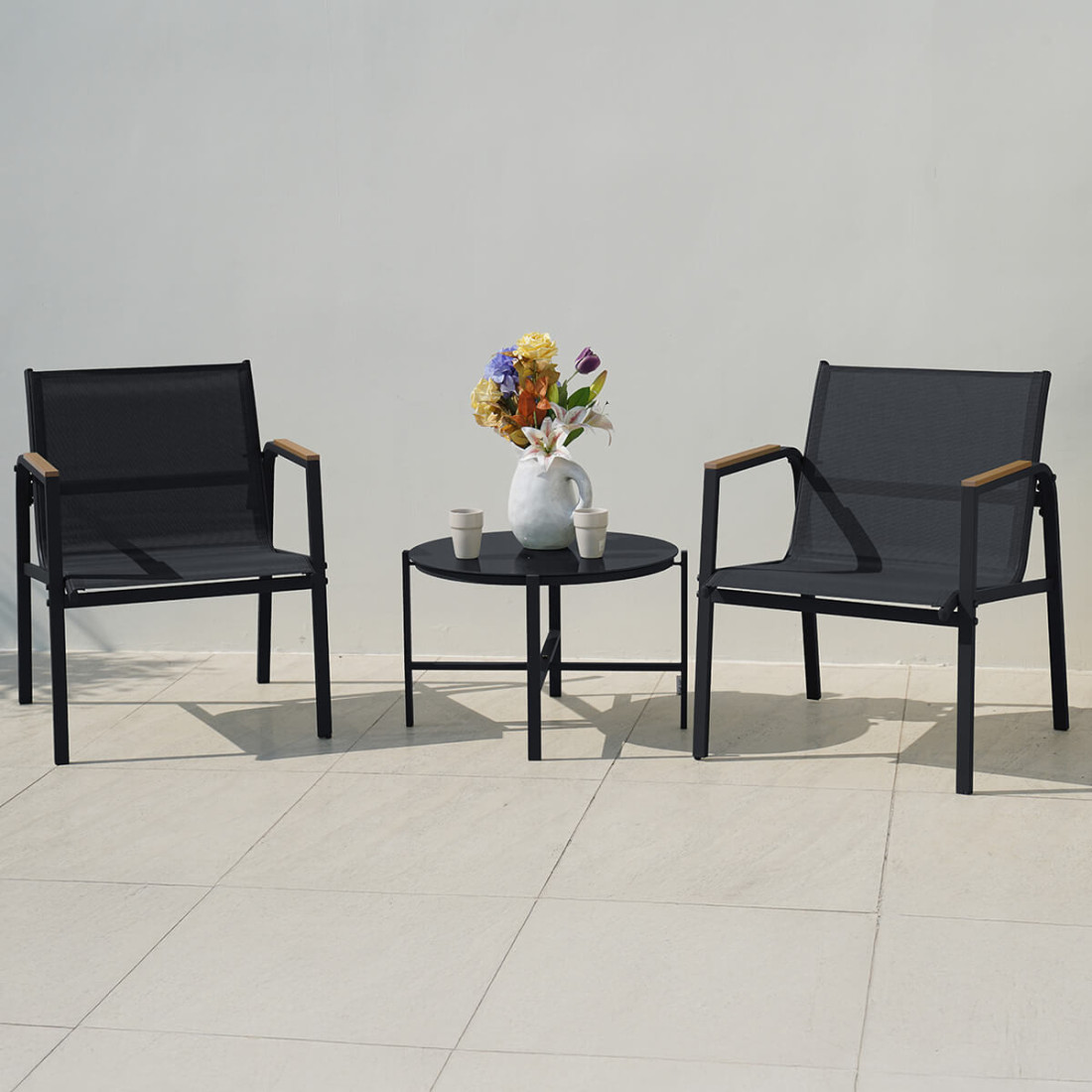 Komplet mebli na balkon MANGO Balcony Black - Focus Garden